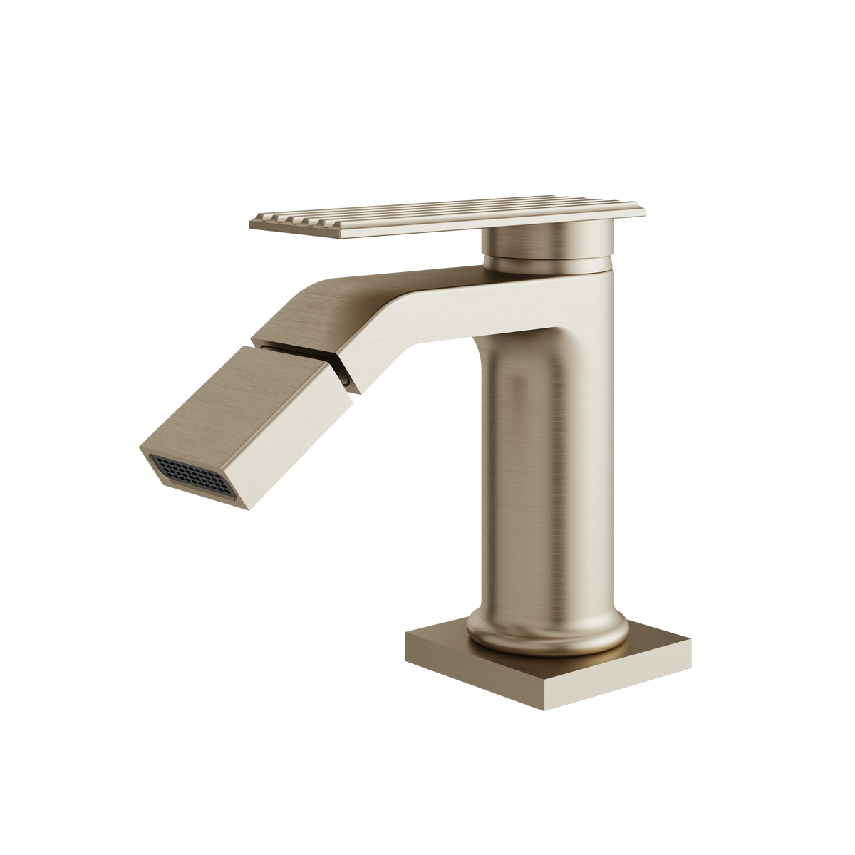 Aquabrass Tosca Single-hole Bidet with Swivel Spray 34124 in brushed nickel