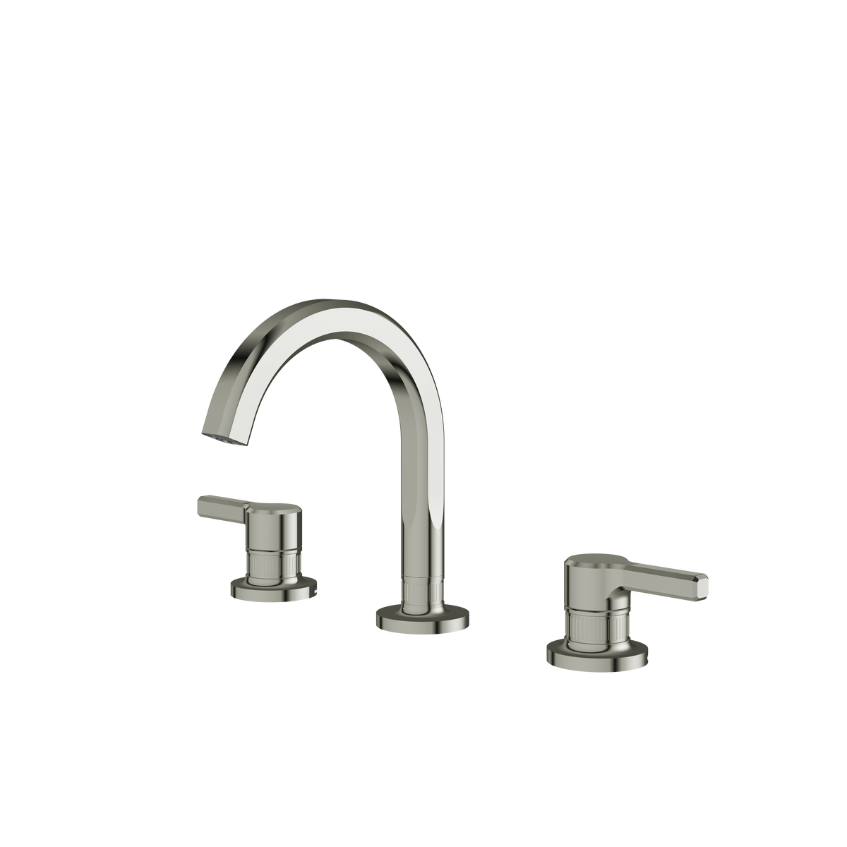 Aquabrass Ariston Short Widespread Lavatory Faucet 47010 in polished nickel
