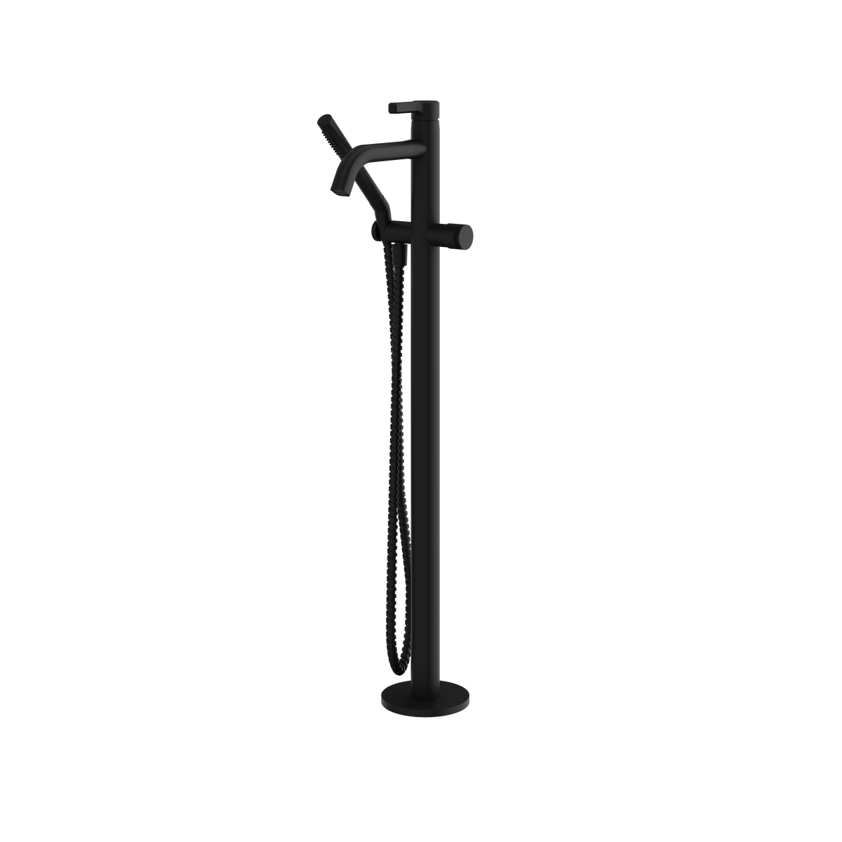 Aquabrass Ariston Floormount Tub Filler with Handshower 47085 in black