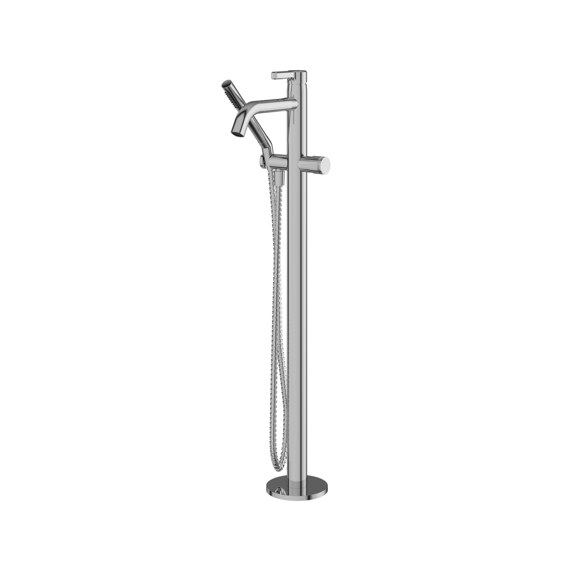 Aquabrass Ariston Floormount Tub Filler with Handshower 47085 in polished chrome