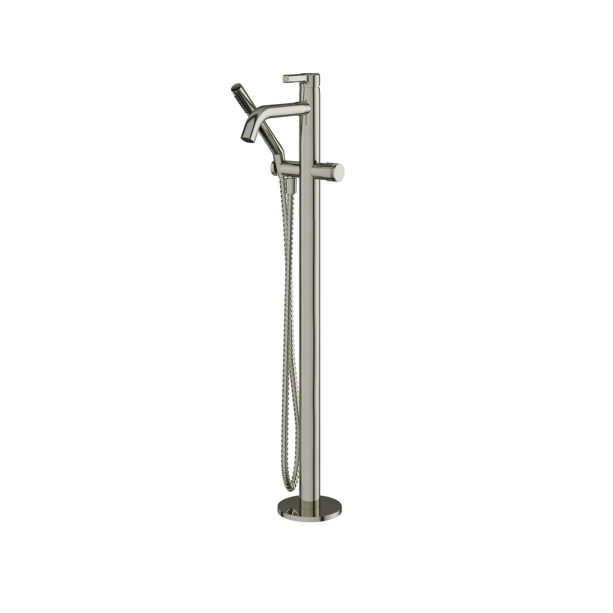 Aquabrass Ariston Floormount Tub Filler with Handshower 47085 in polished nickel