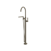 Aquabrass Aria Floormount Tub Filler with Handshower 48085 in brushed black chrome