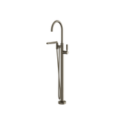 Aquabrass Montebello Floormount Tub Filler with Handshower 49085 in brushed black chrome