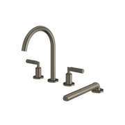 Aquabrass Montecarlo 4-PIECE Deckmount Tub Filler with Handshower and 2 Mixers 50018 in brushed black chrome