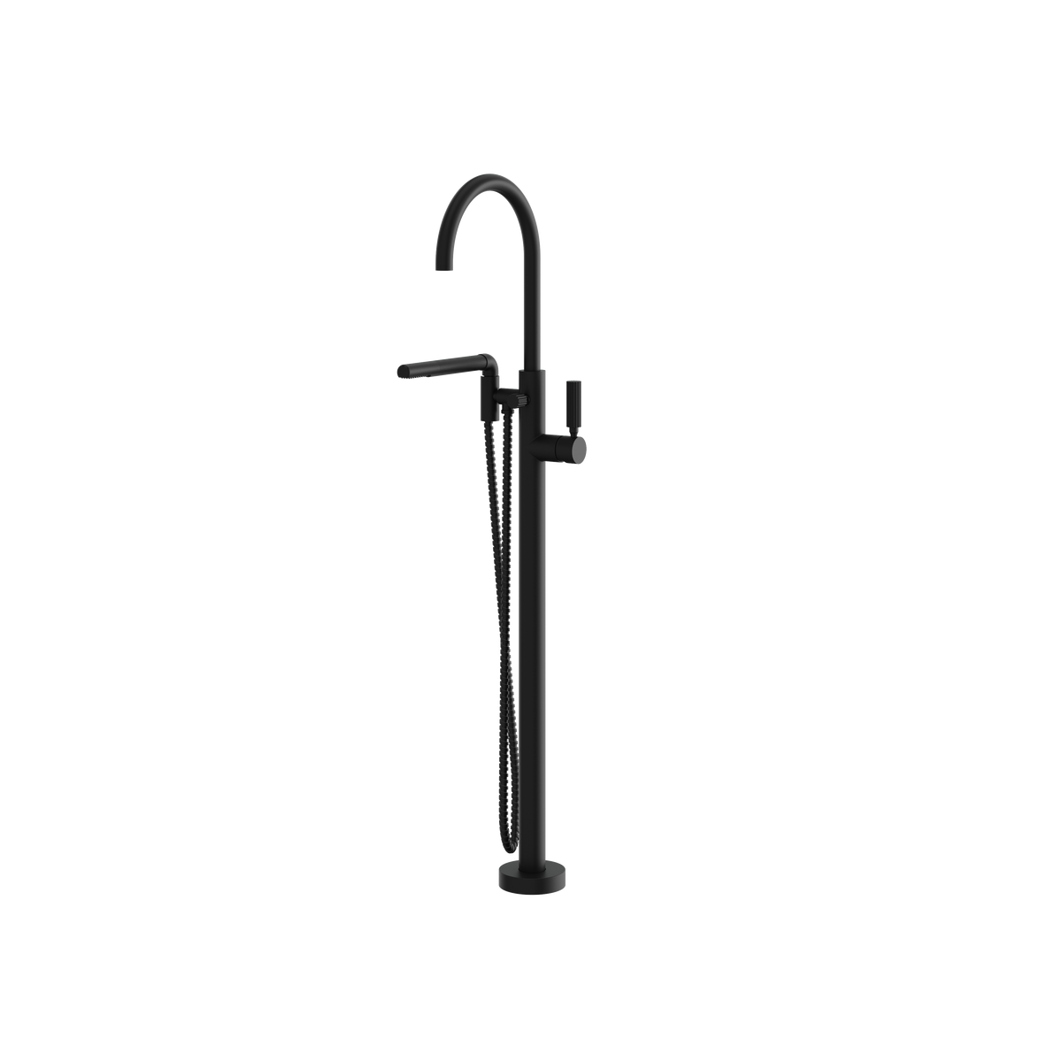 Aquabrass Montecarlo Floormount Tub Filler with Handshower 50085 in black