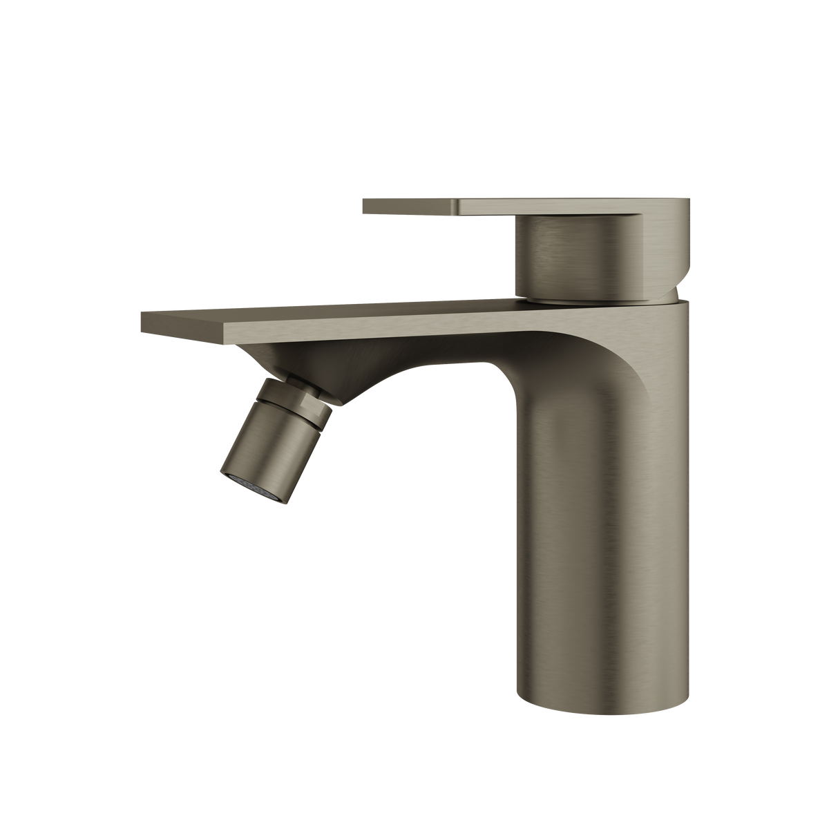 Aquabrass Alpha Single-hole Bidet with Swivel Spray 92024 in brushed black chrome
