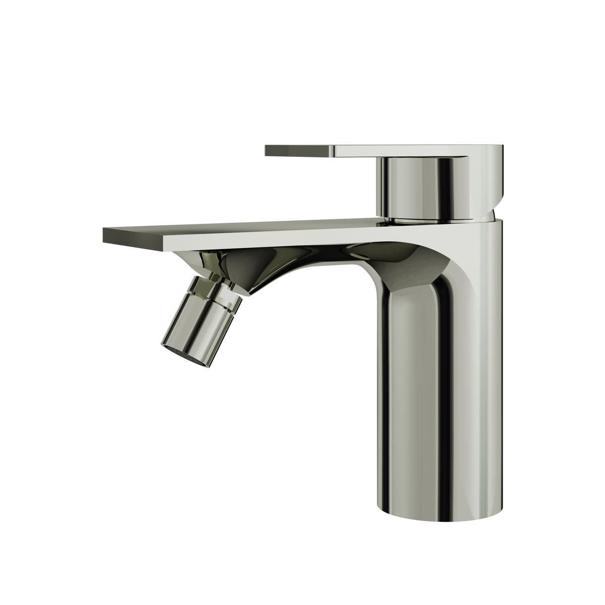 Aquabrass Alpha Single-hole Bidet with Swivel Spray 92024 in polished nickel