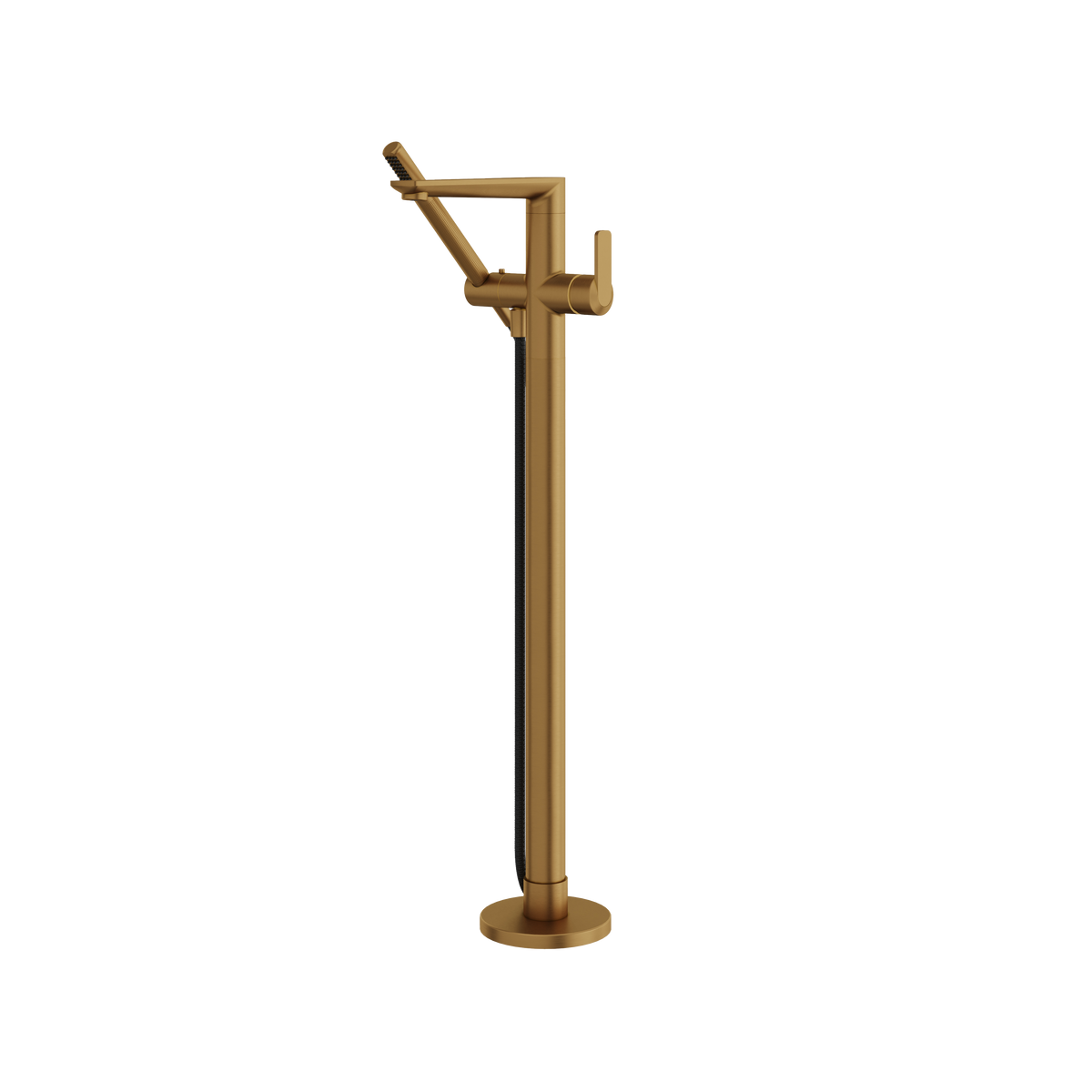 Aquabrass c67 Floormount Tub Filler with Handshower C6785 in brushed gold