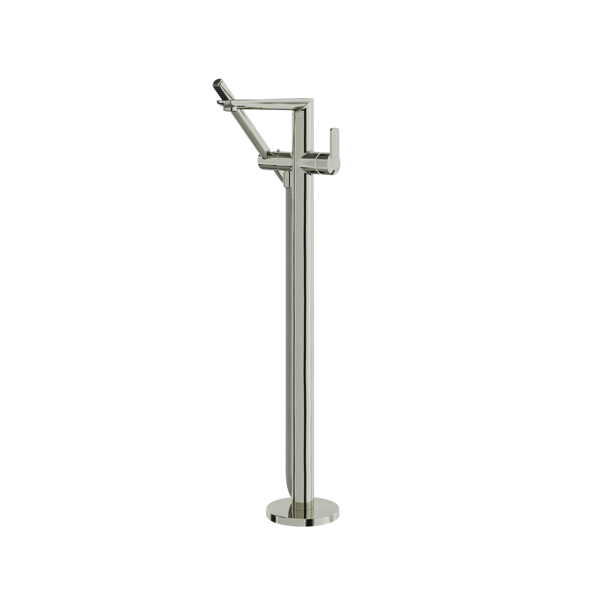 Aquabrass c67 Floormount Tub Filler with Handshower C6785 in polished nickel
