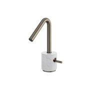 Aquabrass Marmo Single-hole Lavatory Faucet CL14BC in white carrara brushed black chrome
