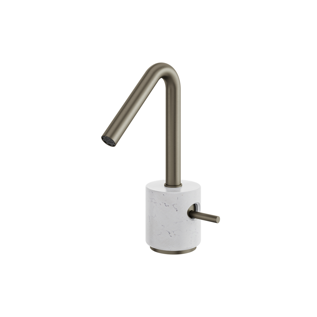 Aquabrass Marmo Single-hole Lavatory Faucet CL14BC in white carrara brushed black chrome