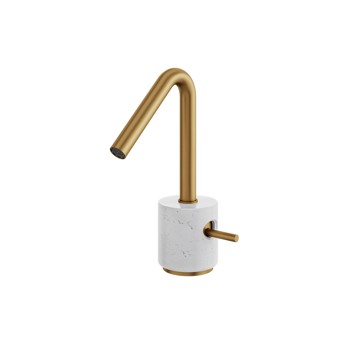 Aquabrass Marmo Single-hole Lavatory Faucet CL14BC in white carrara brushed gold