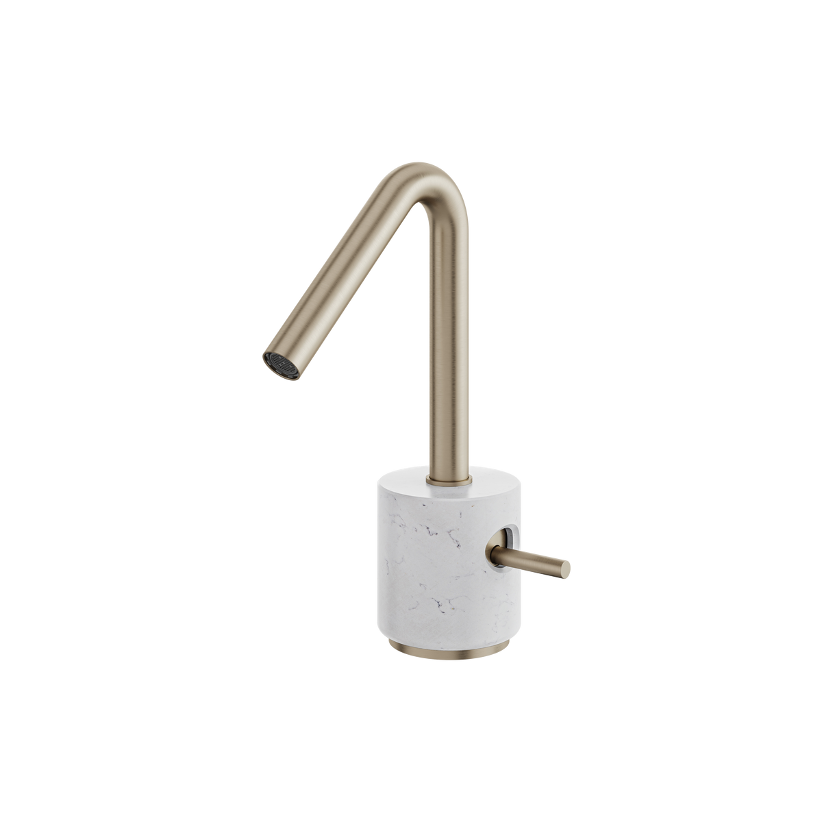 Aquabrass Marmo Single-hole Lavatory Faucet CL14BC in white carrara brushed nickel