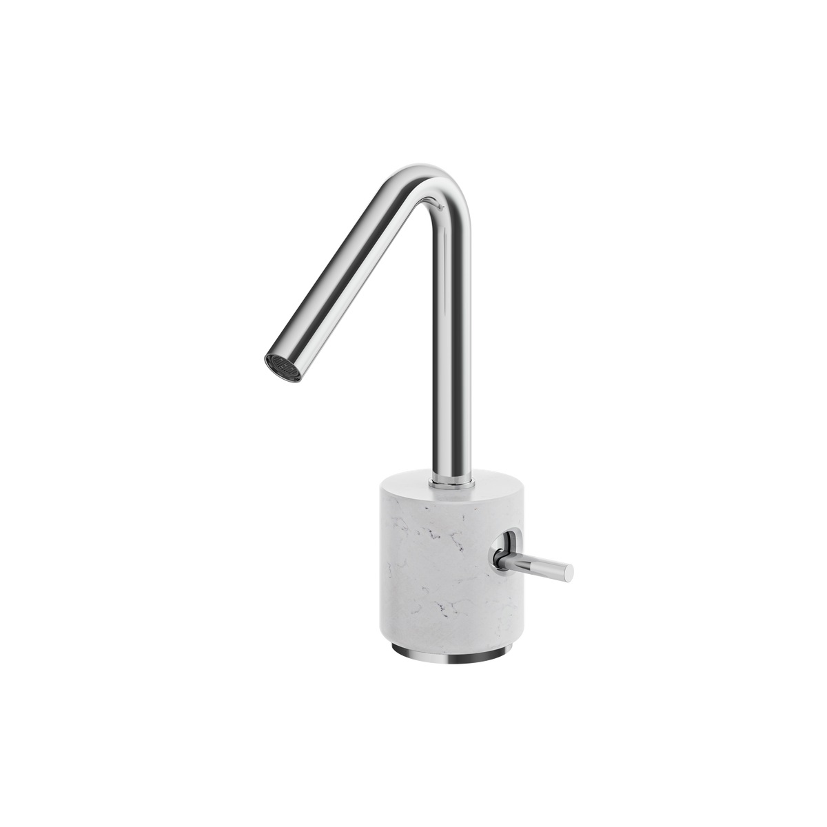 Aquabrass Marmo Single-hole Lavatory Faucet CL14BC in white carrara polished chrome