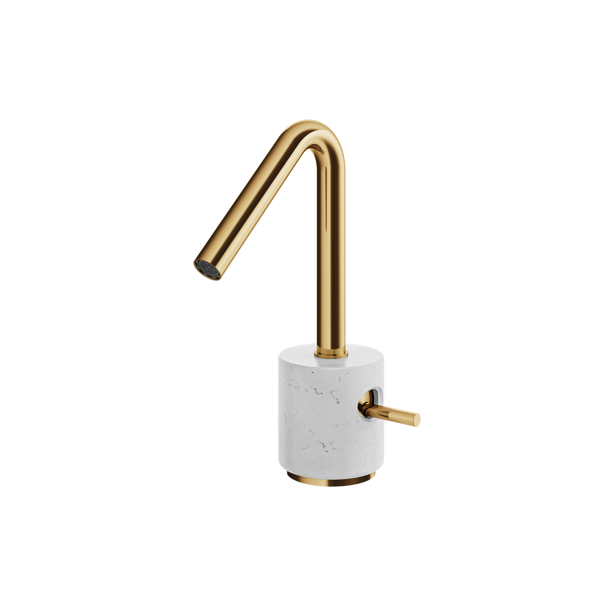 Aquabrass Marmo Single-hole Lavatory Faucet CL14BC in white carrara polished gold