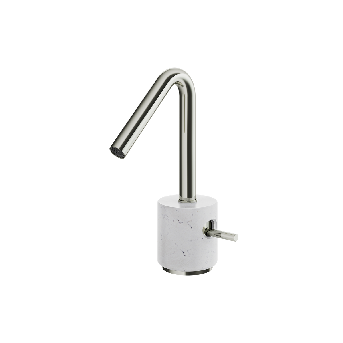 Aquabrass Marmo Single-hole Lavatory Faucet CL14BC in white carrara polished nickel