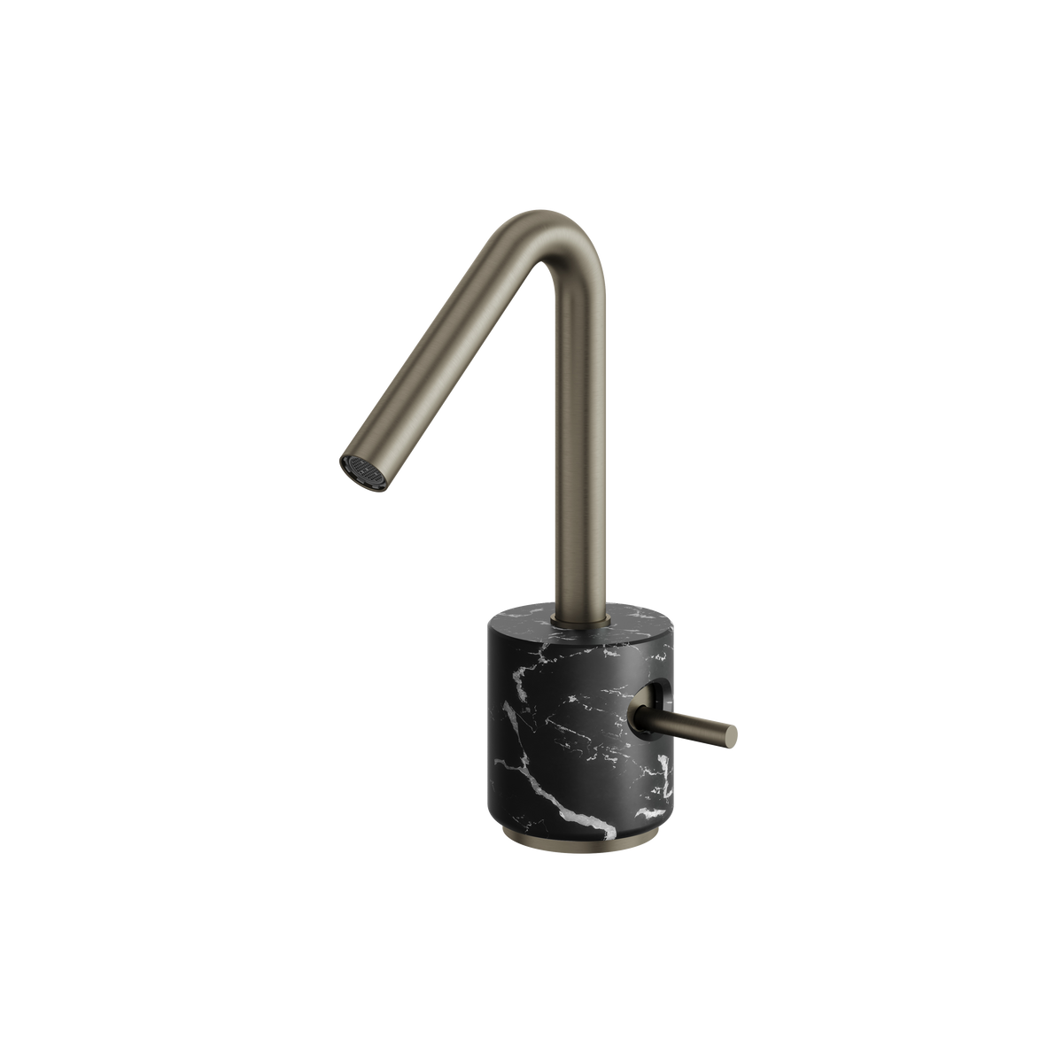 Aquabrass Marmo Single-hole Lavatory Faucet CL14NM in black marquina brushed black chrome
