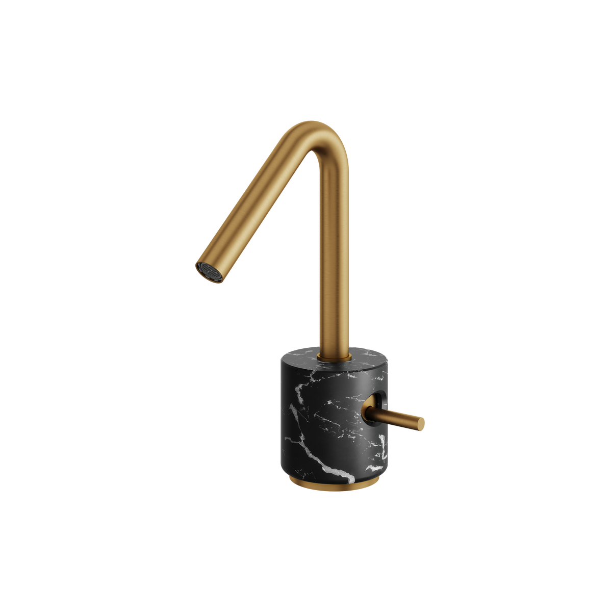 Aquabrass Marmo Single-hole Lavatory Faucet CL14NM in black marquina brushed gold