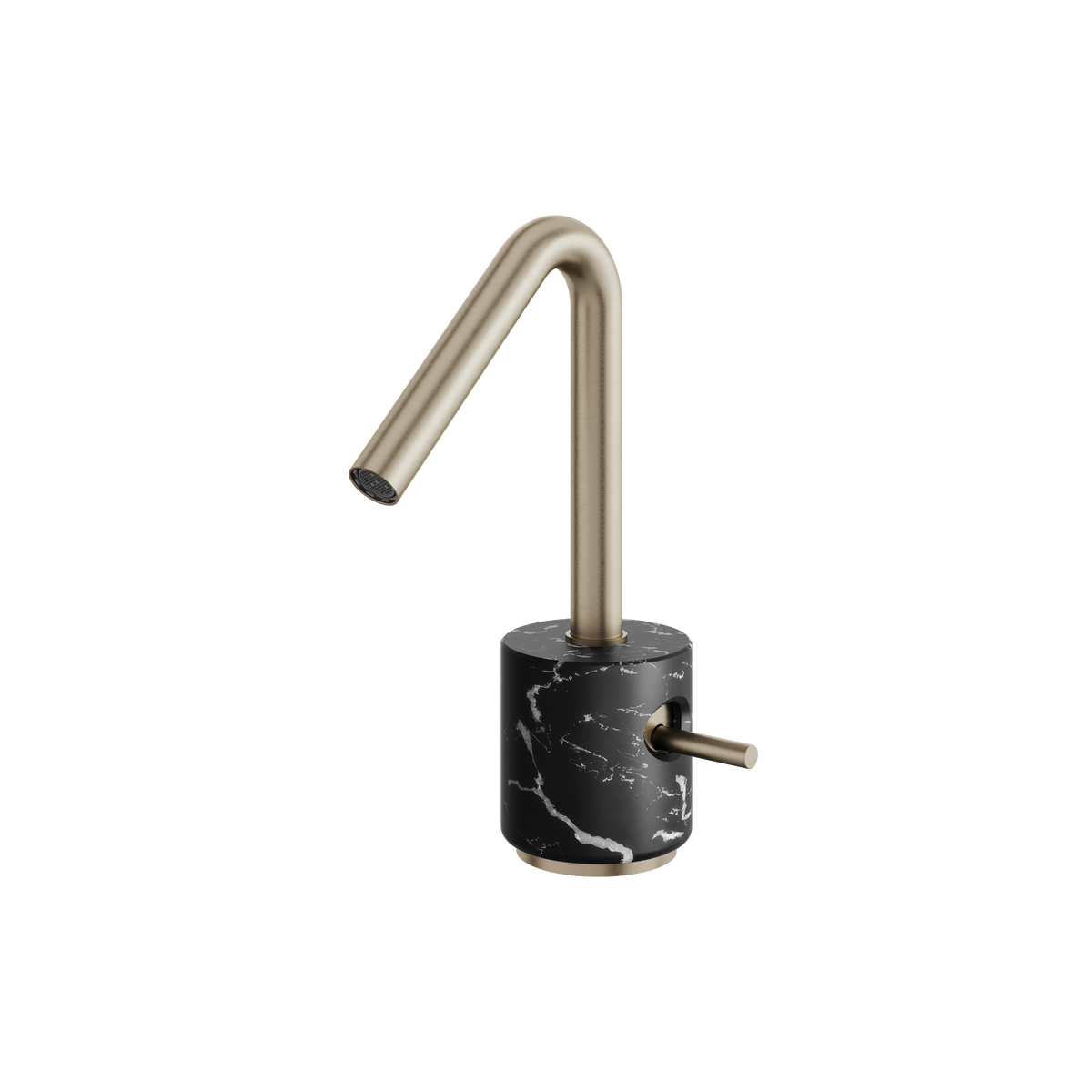 Aquabrass Marmo Single-hole Lavatory Faucet CL14NM in black marquina brushed nickel