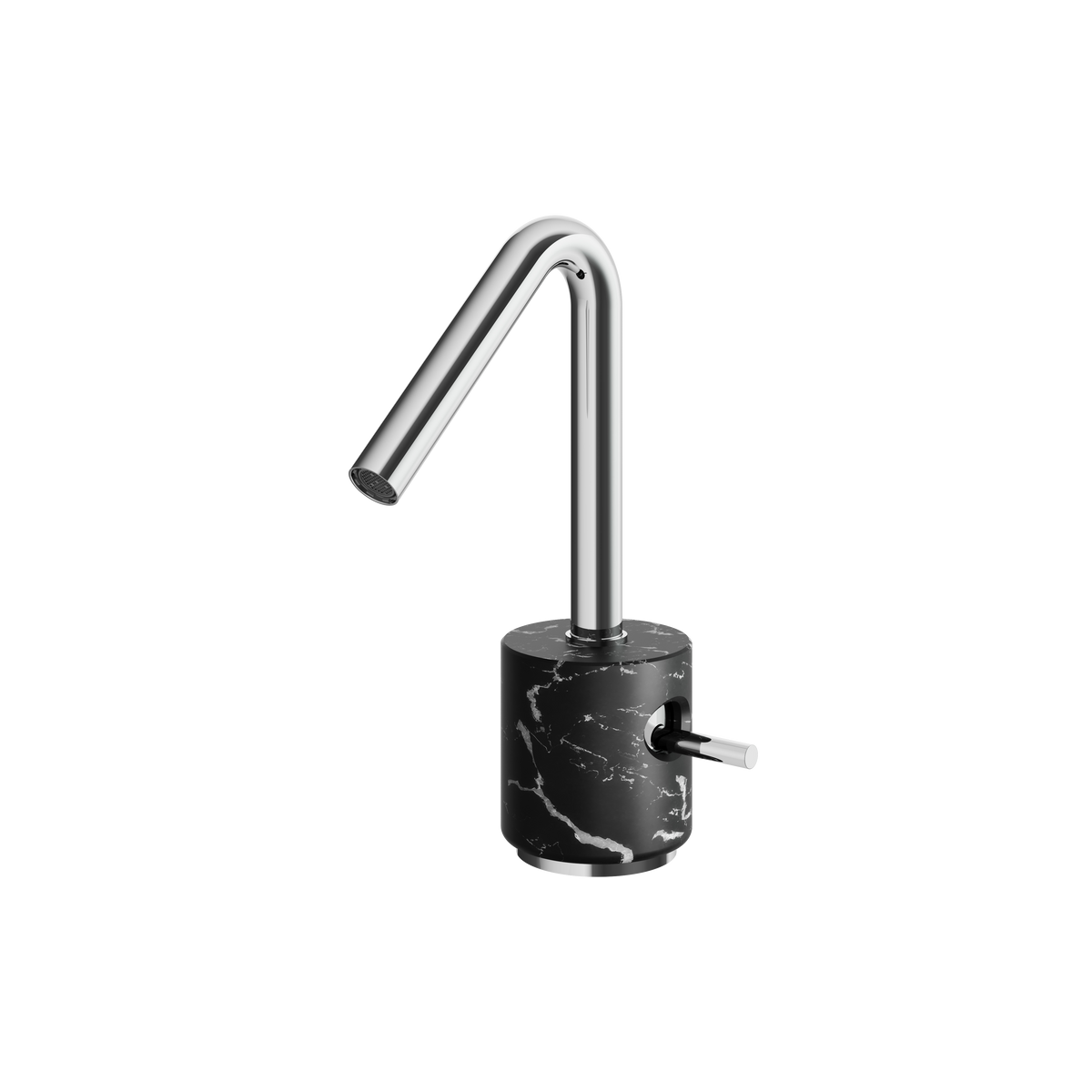 Aquabrass Marmo Single-hole Lavatory Faucet CL14NM in black marquina polished chrome