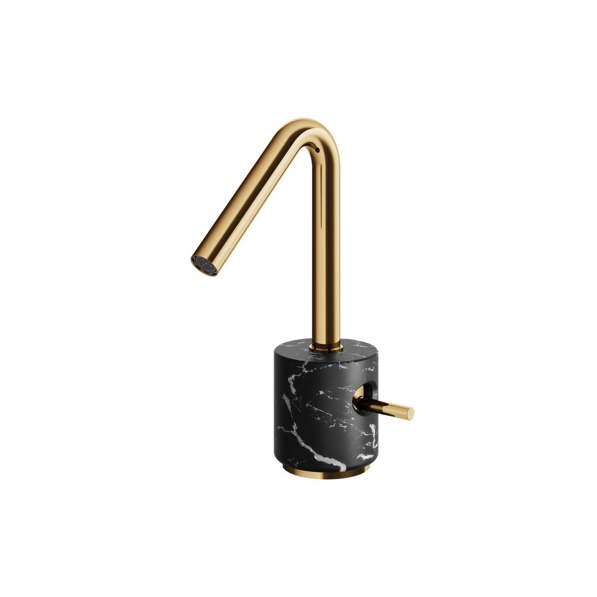 Aquabrass Marmo Single-hole Lavatory Faucet CL14NM in black marquina polished gold