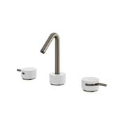 Aquabrass Marmo Widespread Lavatory Faucet CL16BC in white carrara brushed black chrome