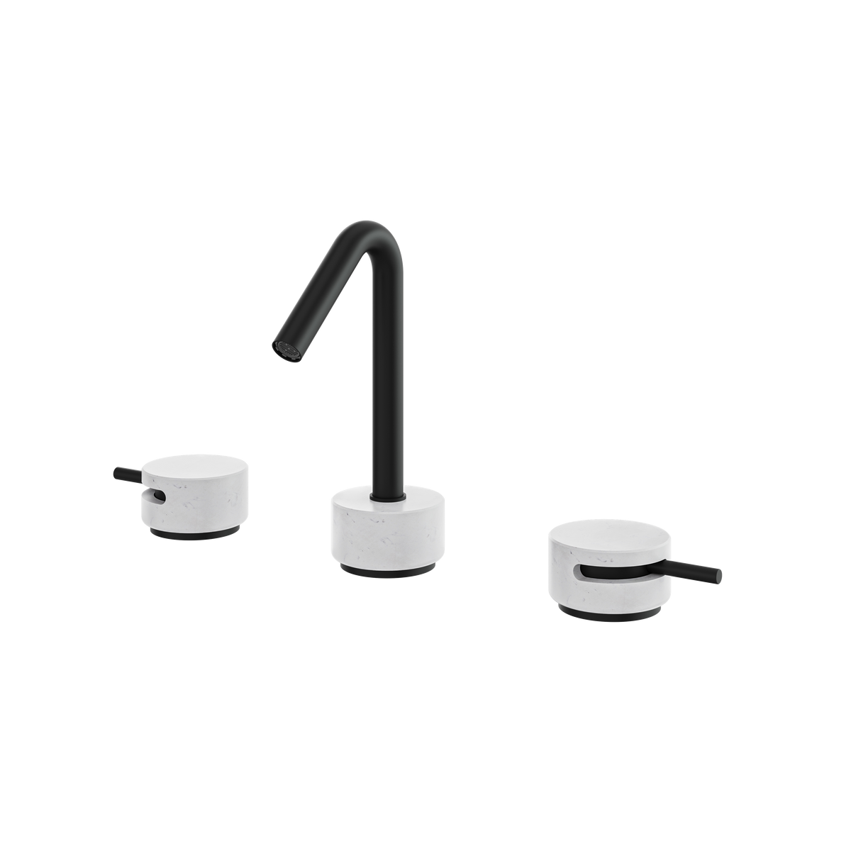 Aquabrass Marmo Widespread Lavatory Faucet CL16BC in white carrara black