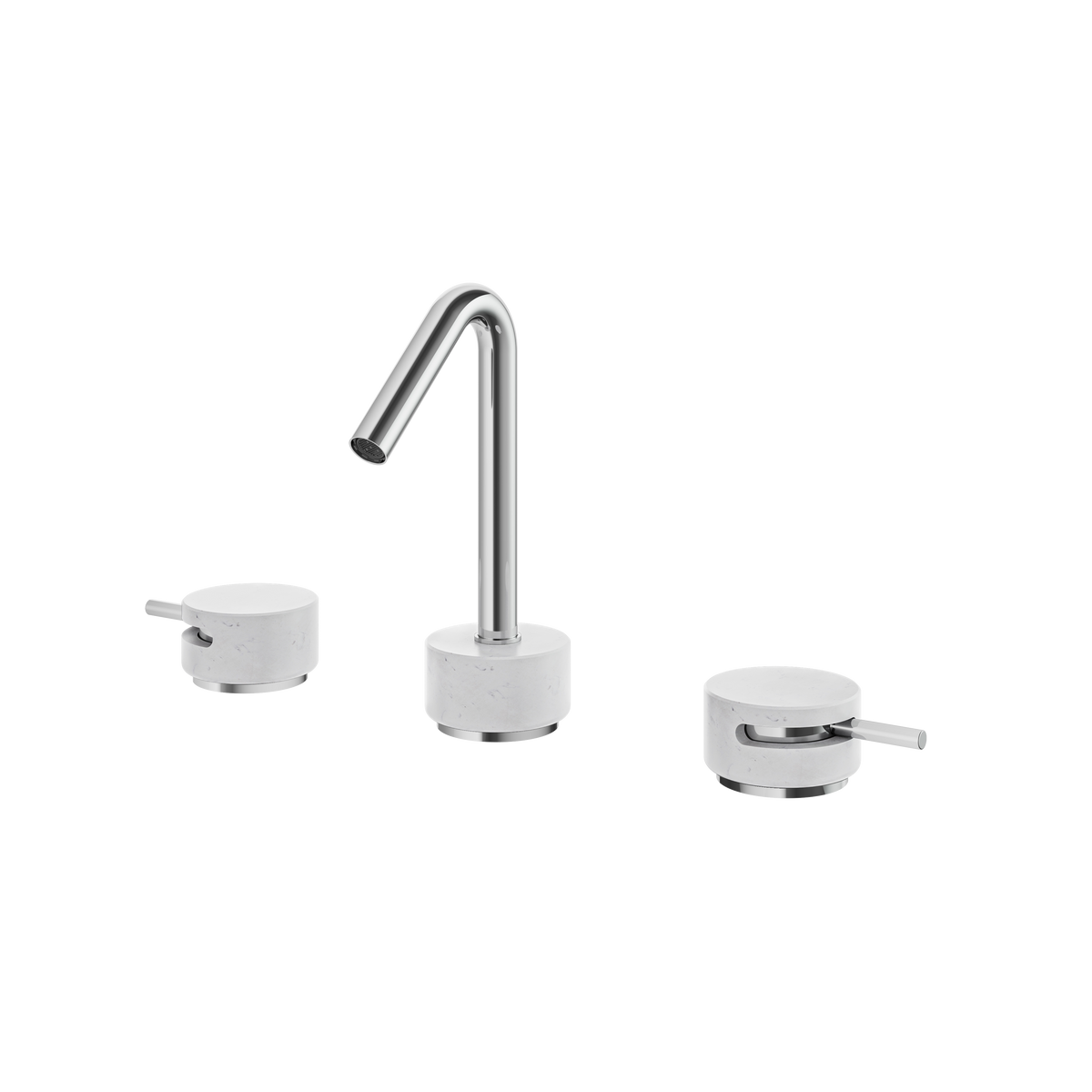 Aquabrass Marmo Widespread Lavatory Faucet CL16BC in white carrara polished chrome