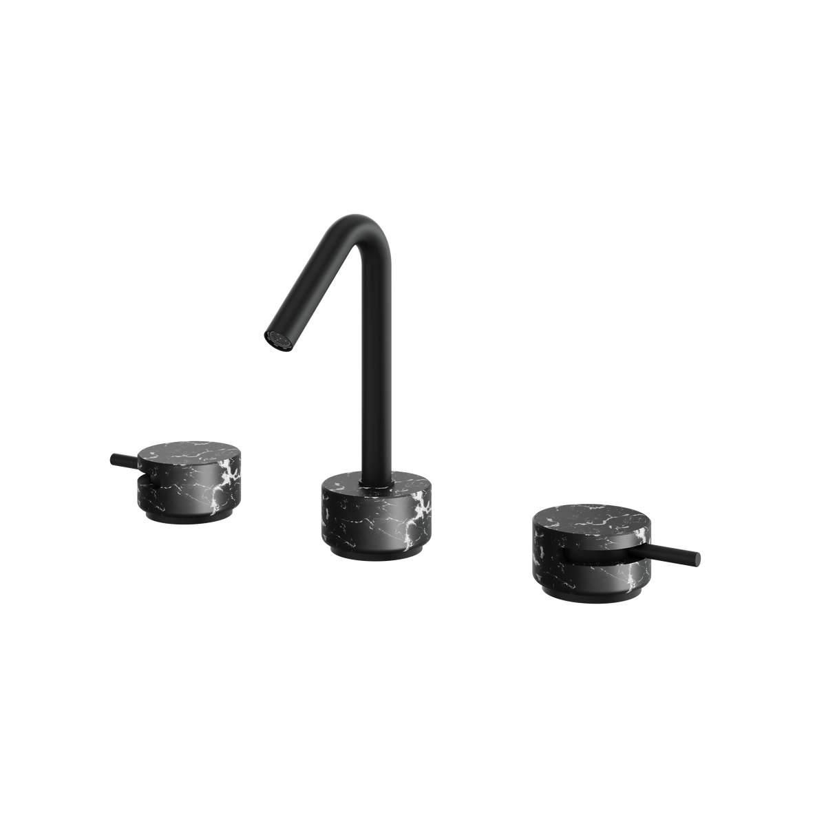 Aquabrass Marmo Widespread Lavatory Faucet CL16NM in black marquina black