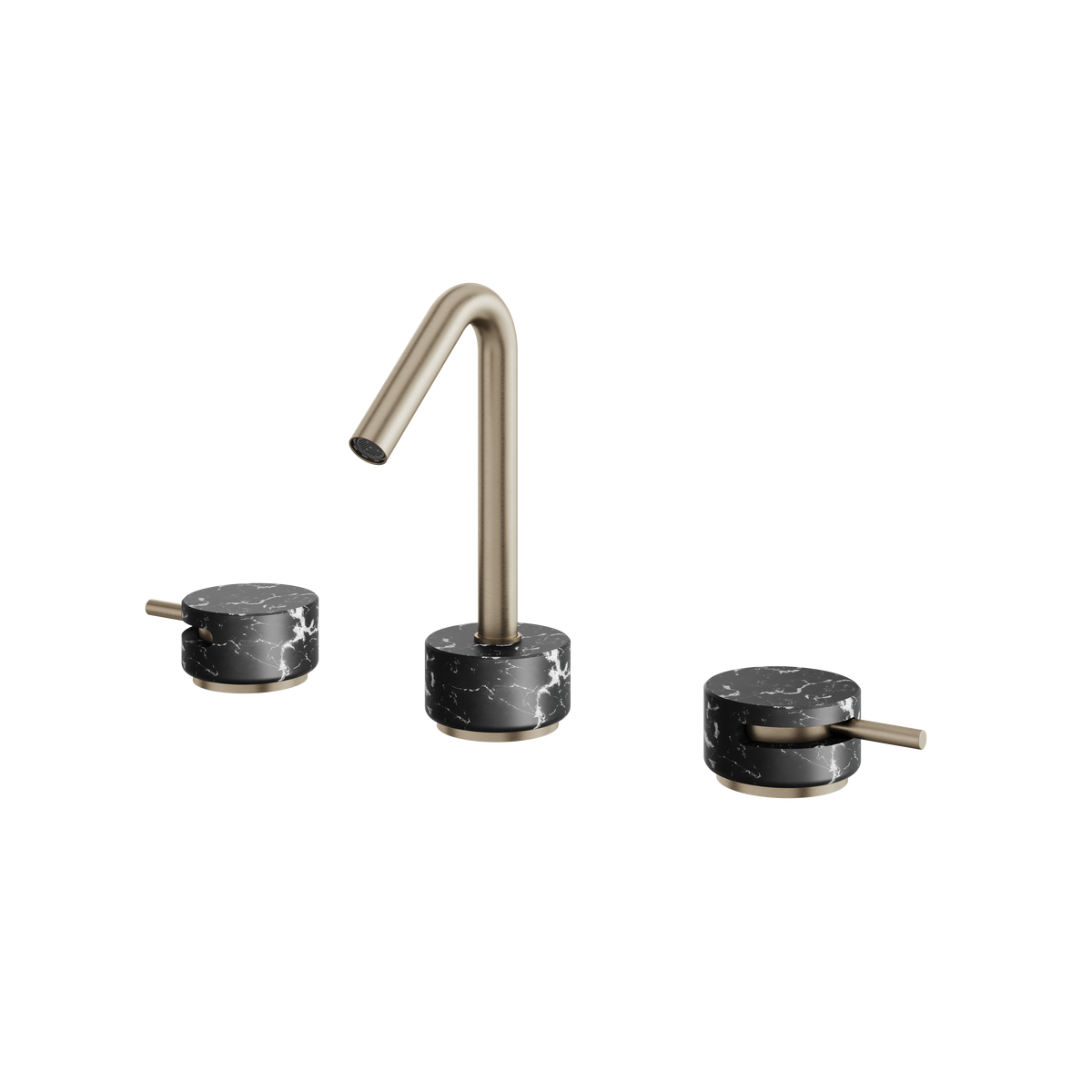 Aquabrass Marmo Widespread Lavatory Faucet CL16NM in black marquina brushed nickel