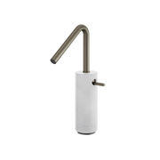 Aquabrass Marmo Tall Single-hole Lavatory Faucet CL20BC in white carrara brushed black chrome