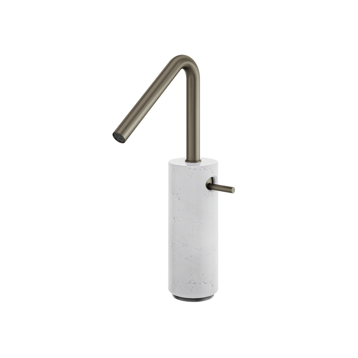 Aquabrass Marmo Tall Single-hole Lavatory Faucet CL20BC in white carrara brushed black chrome