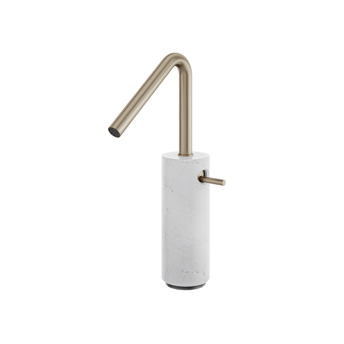 Aquabrass Marmo Tall Single-hole Lavatory Faucet CL20BC in white carrara brushed nickel