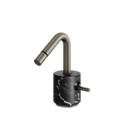 Aquabrass Marmo Single-hole Bidet with Swivel Spray CL24NM in black marquina brushed black chrome