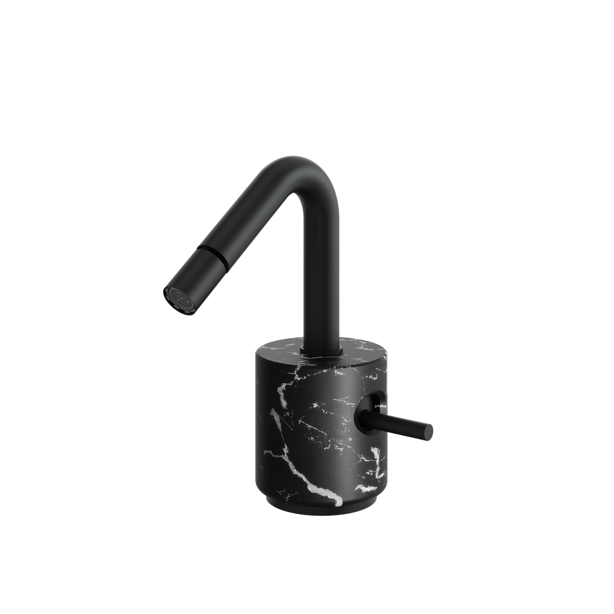 Aquabrass Marmo Single-hole Bidet with Swivel Spray CL24NM in black marquina black
