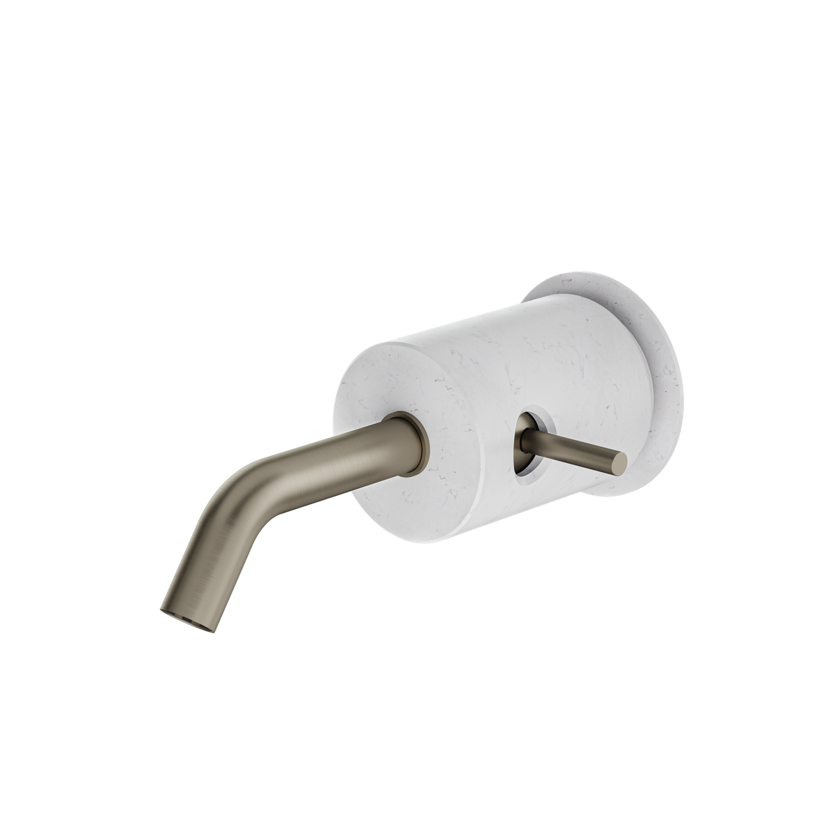 Aquabrass Marmo Wallmount Lavatory Faucet CL28BC in white carrara brushed black chrome