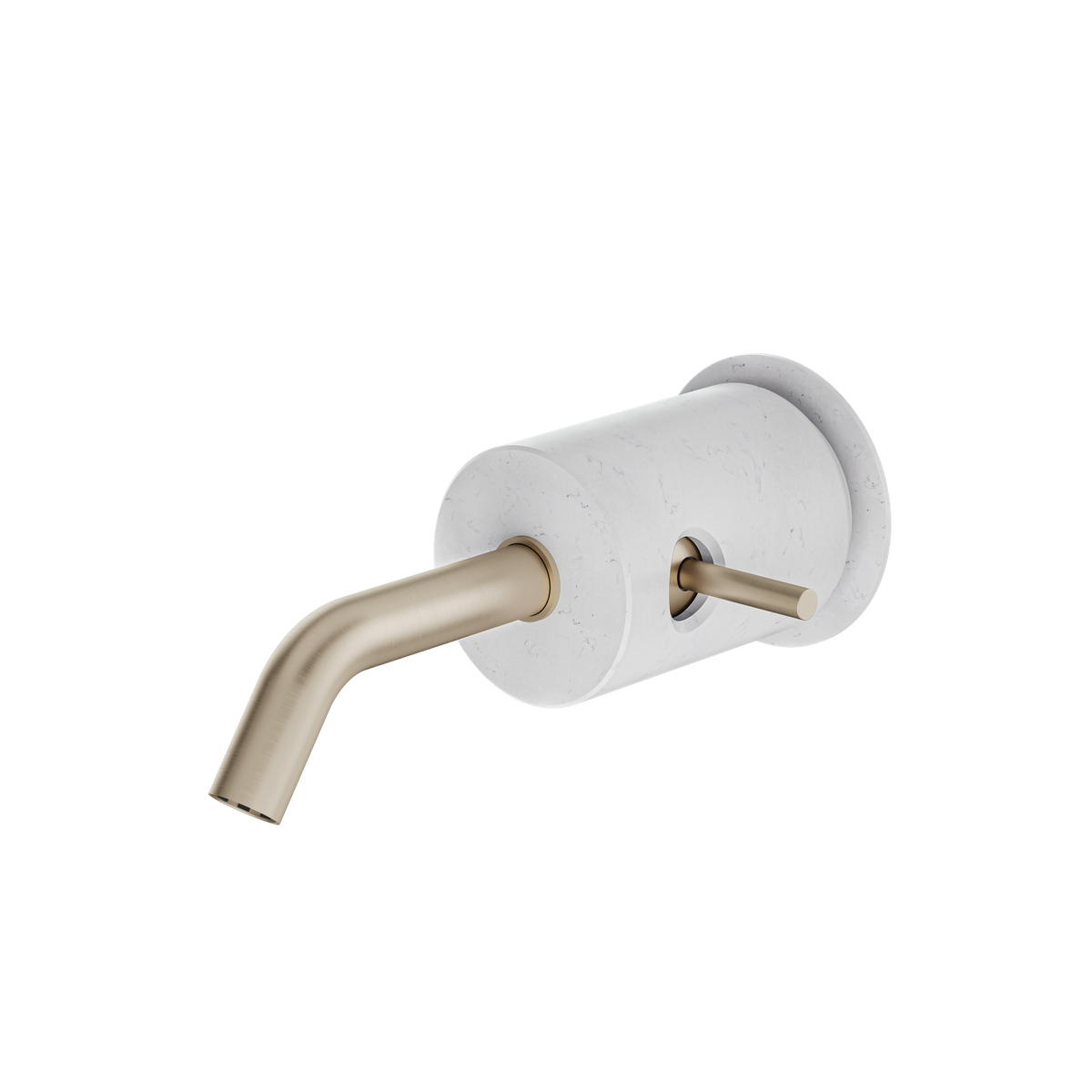 Aquabrass Marmo Wallmount Lavatory Faucet CL28BC in white carrara brushed nickel