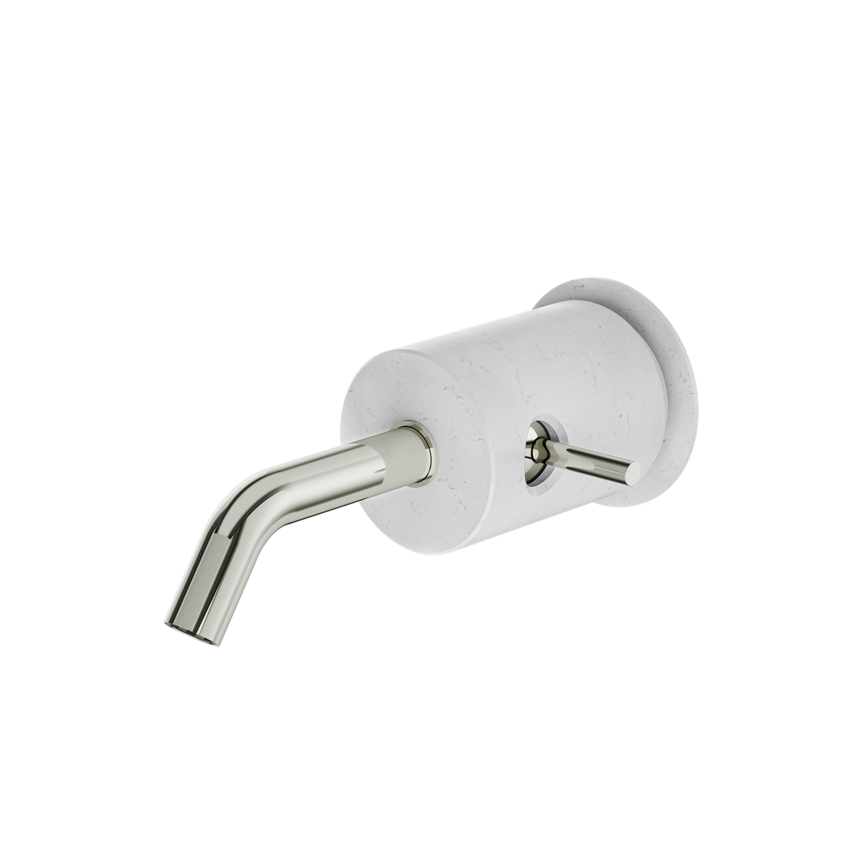 Aquabrass Marmo Wallmount Lavatory Faucet CL28BC in white carrara polished nickel