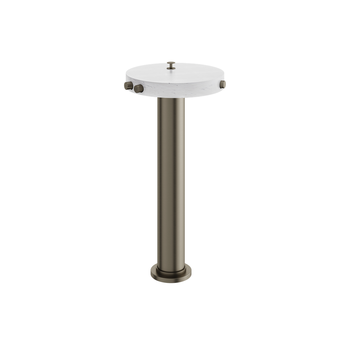 Aquabrass Marmo Floormount Tub Filler with Hidden Handshower CL85BC in white carrara brushed black chrome