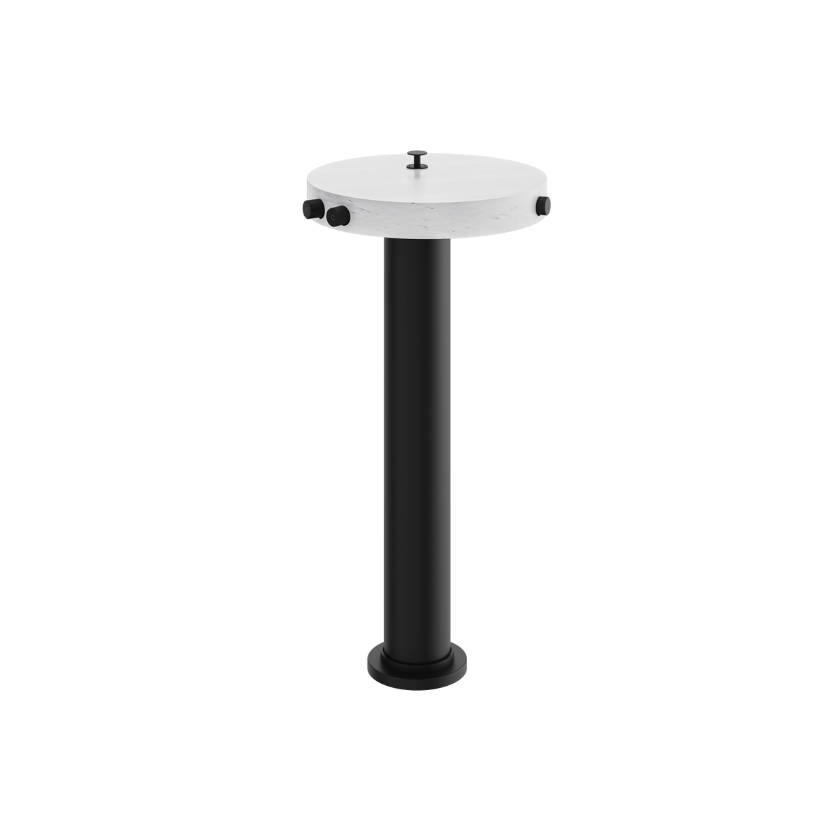 Aquabrass Marmo Floormount Tub Filler with Hidden Handshower CL85BC in white carrara black