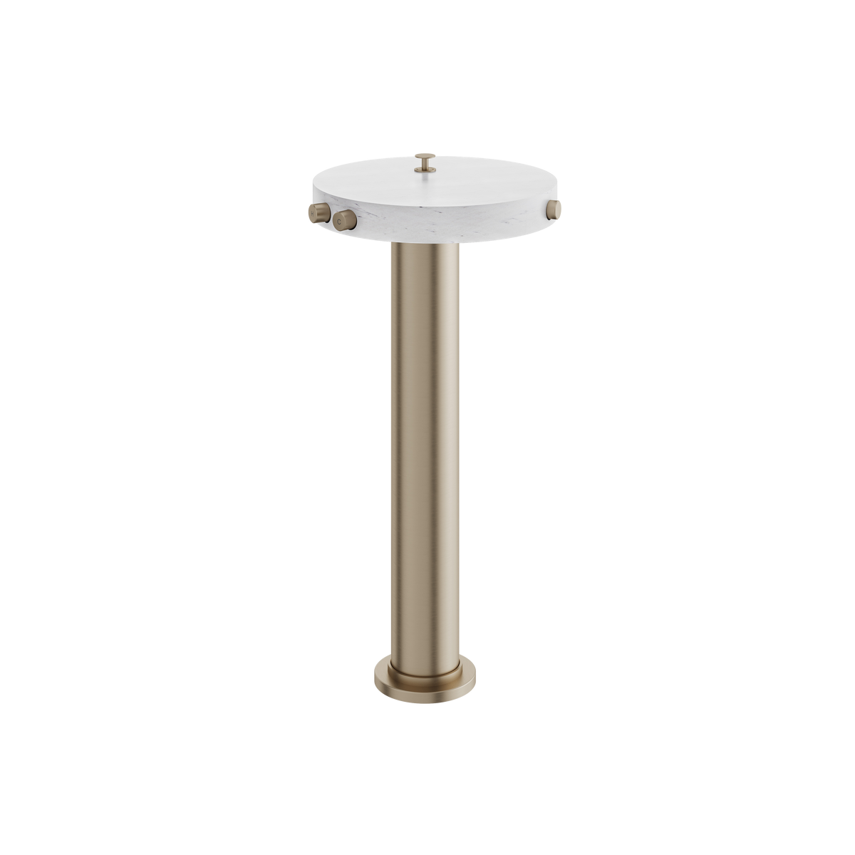 Aquabrass Marmo Floormount Tub Filler with Hidden Handshower CL85BC in white carrara brushed nickel