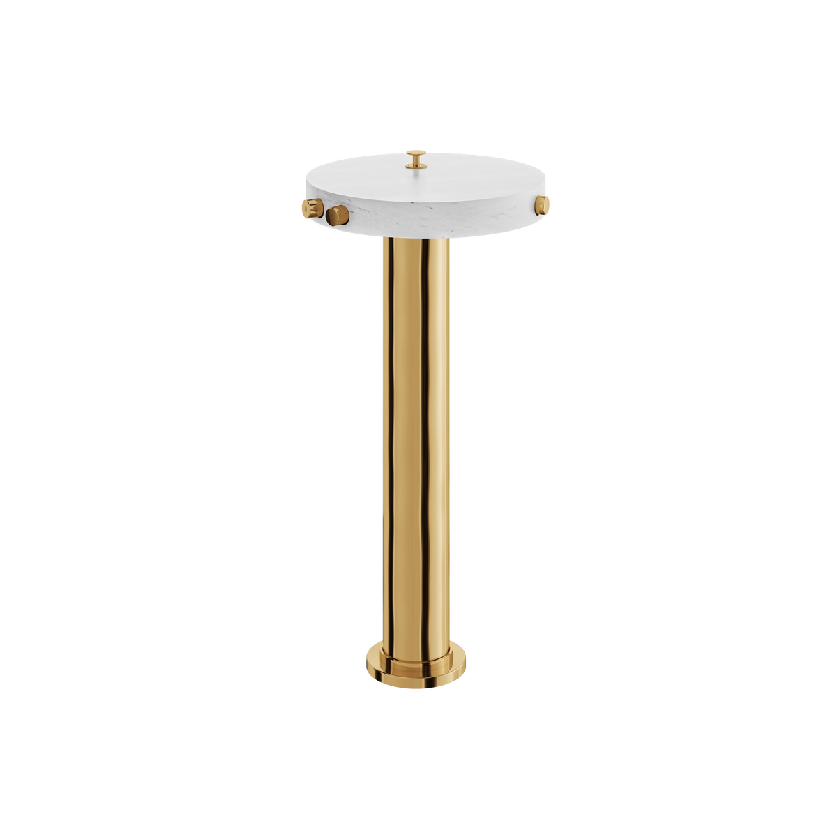 Aquabrass Marmo Floormount Tub Filler with Hidden Handshower CL85BC in white carrara polished gold