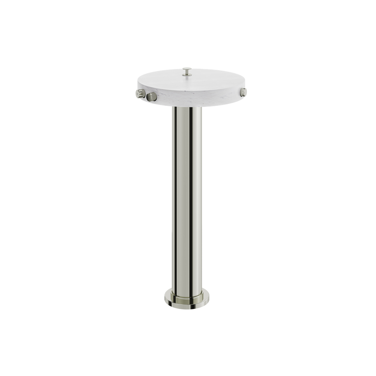 Aquabrass Marmo Floormount Tub Filler with Hidden Handshower CL85BC in white carrara polished nickel