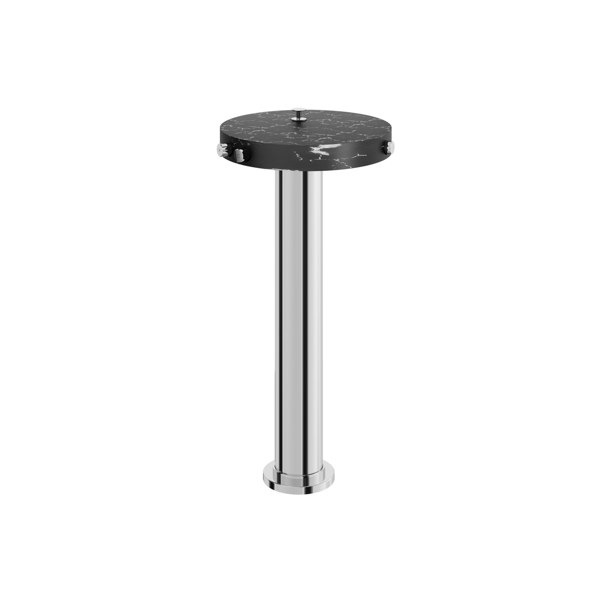 Aquabrass Marmo Floormount Tub Filler with Hidden Handshower CL85NM in black marquina polished chrome
