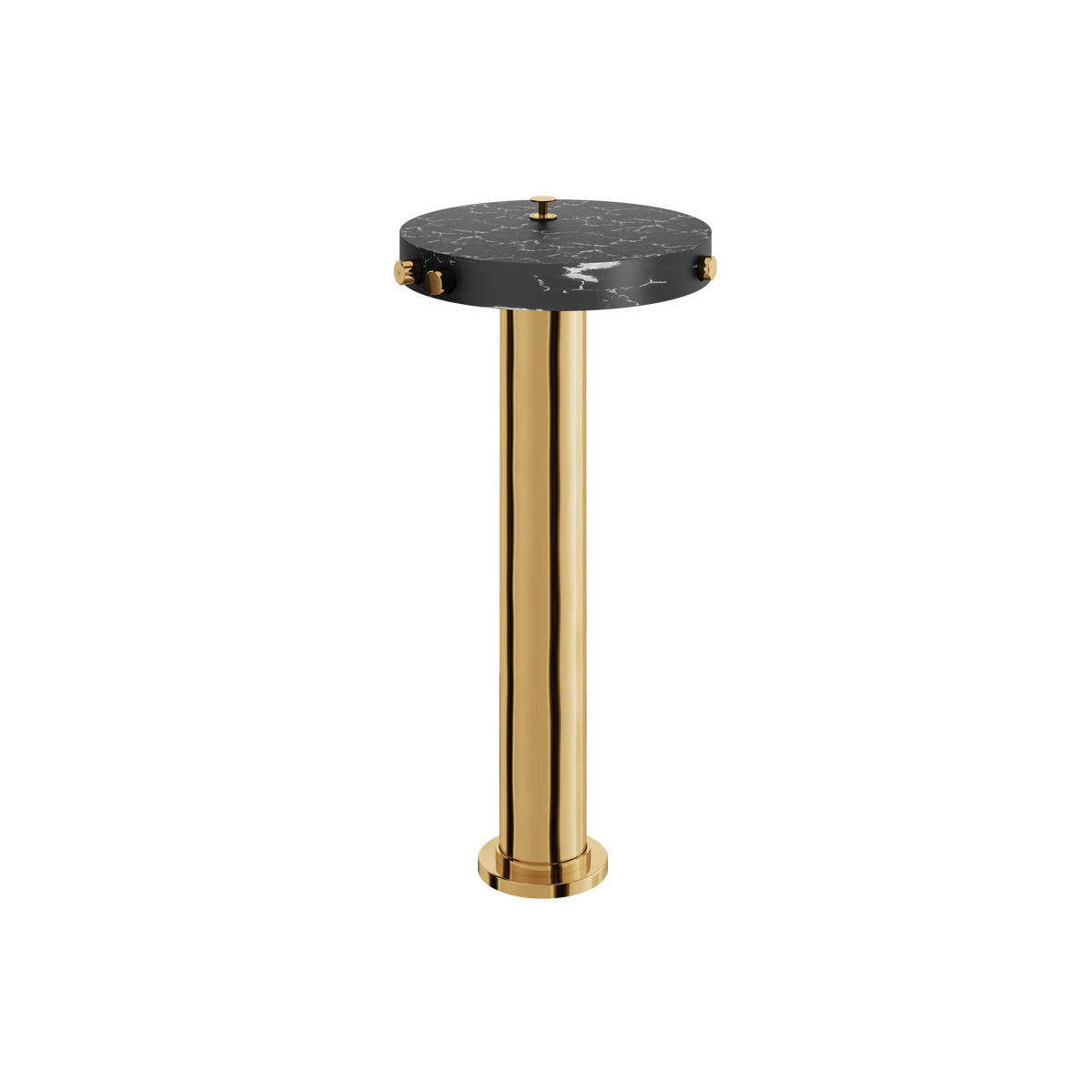 Aquabrass Marmo Floormount Tub Filler with Hidden Handshower CL85NM in black marquina polished gold