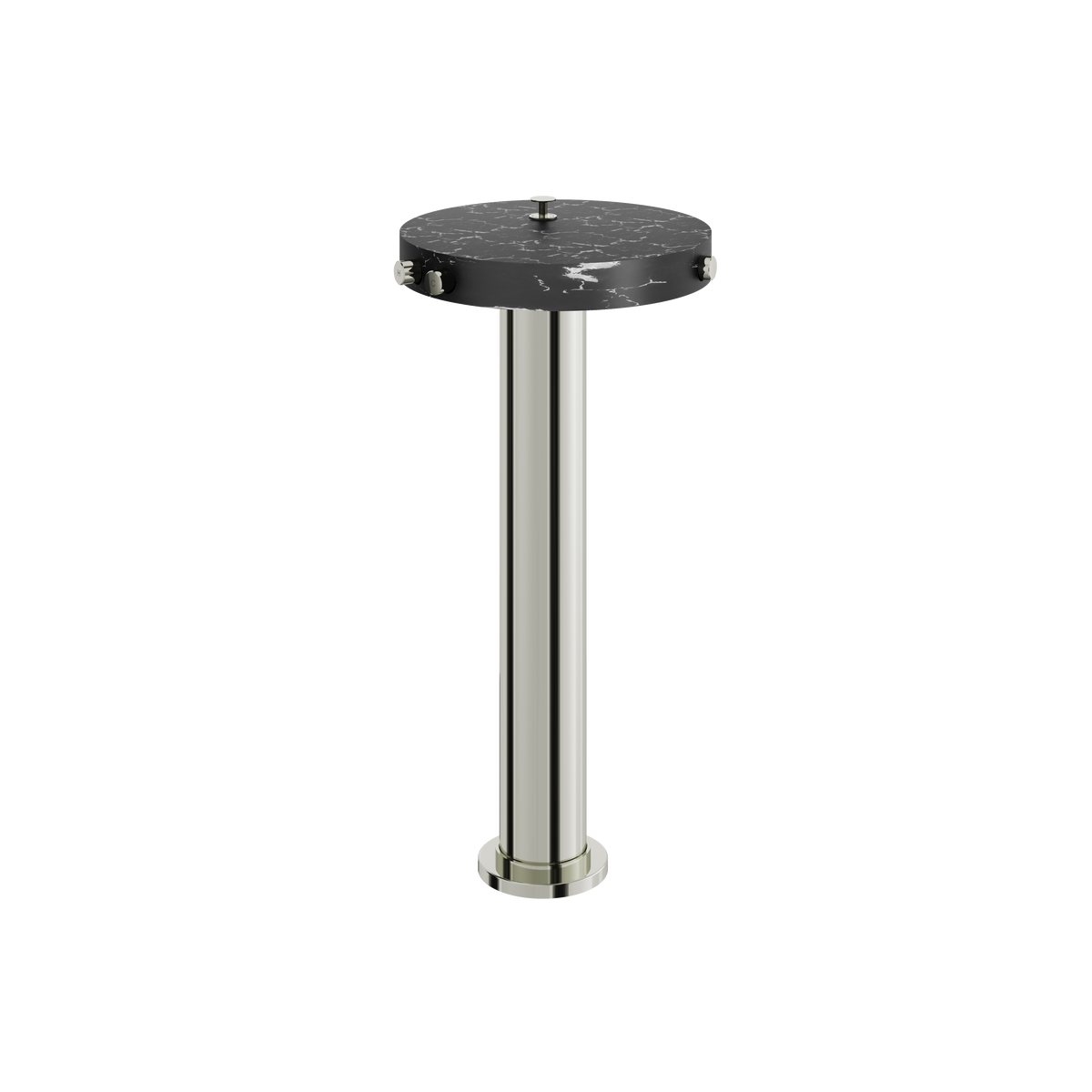 Aquabrass Marmo Floormount Tub Filler with Hidden Handshower CL85NM in black marquina polished nickel