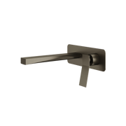 Aquabrass Chicane Wallmount Lavatory Faucet 19N29 in brushed black chrome