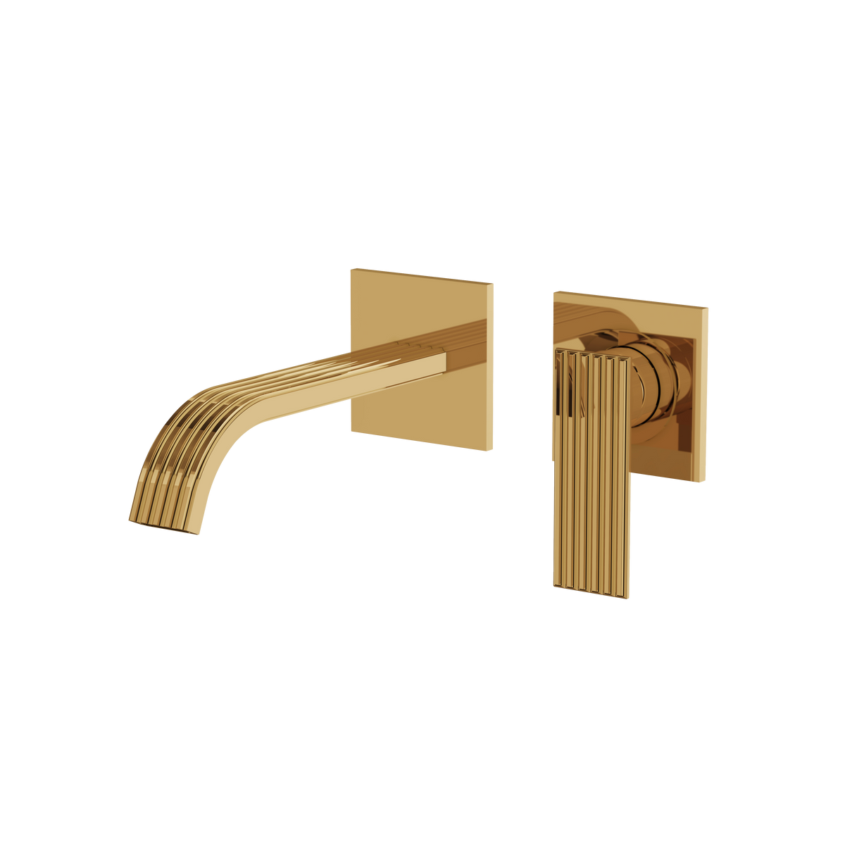 Aquabrass Tosca Wallmount Lavatory Faucet 34028 in polished gold