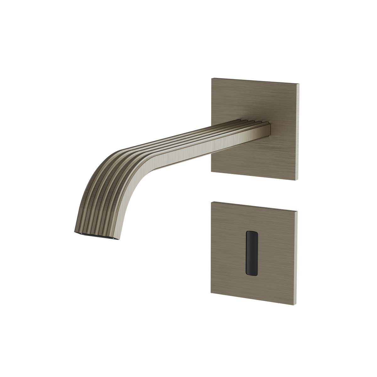Aquabrass Tosca Wallmount Lavatory Faucet – Touchless 34068 in brushed black chrome