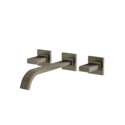 Aquabrass Tosca Wallmount 8″ C.c. Lavatory Faucet 34729PB in brushed black chrome